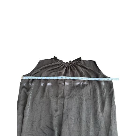 Lewit Black Satin Basic Classy Dressy Relaxed Wide Leg Jumpsuit Size 8 - Picture 10 of 12